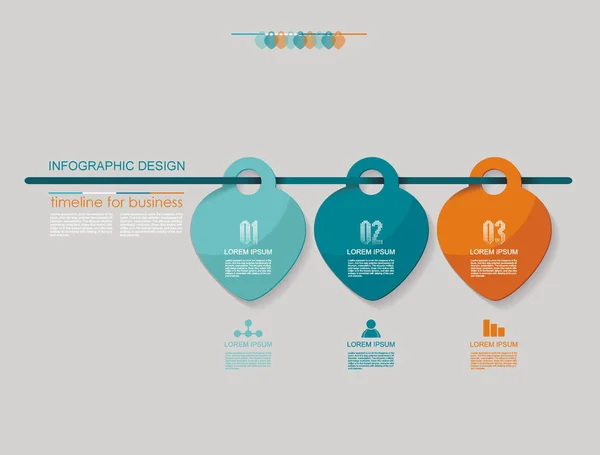 Vektor-Infografik Design, Optionsvorlage, Zeitachse — Stockvektor