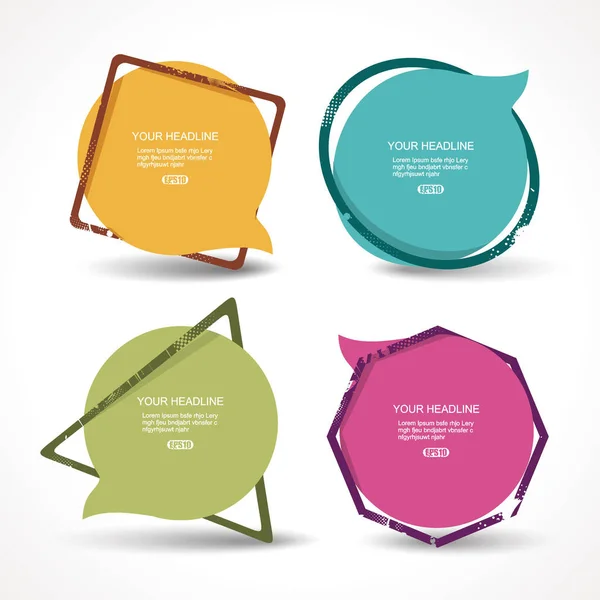 Autocollants de promotion plats, bannières avec cadre, étiquette de prix — Image vectorielle