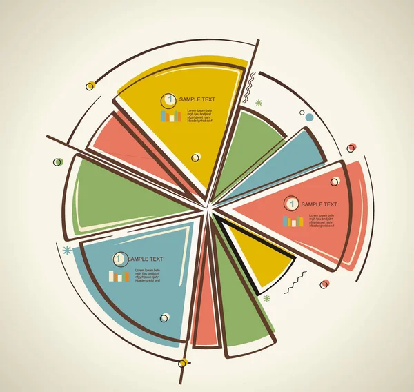 Flat design of business pie chart — Stock Vector