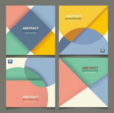 Geometrik Tasarımlı afiş kümesi. Cov kartları için kullanılabilir