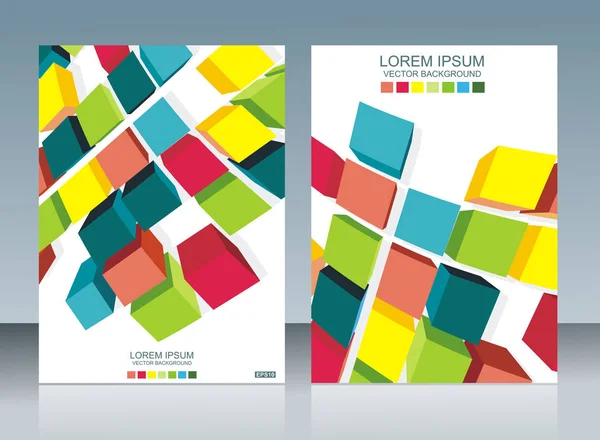 Vector Brochure Template Design Cubes Elements Eps — Stock vektor