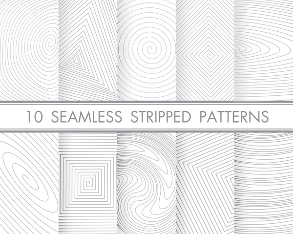 Set Perfect Patterns Modern Seamless Hand Drawn Stripped Backgrounds — Stock Vector