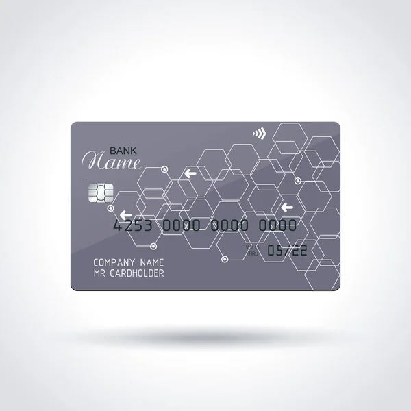 Concepto detallado abstracto brillante de la tarjeta de crédito — Vector de stock