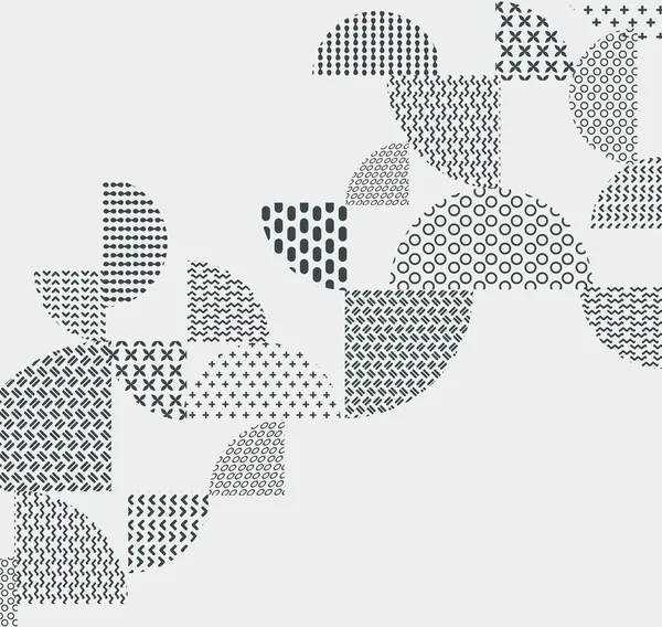 Motifs de memphis géométriques dessinés à la main sans couture modernes — Image vectorielle