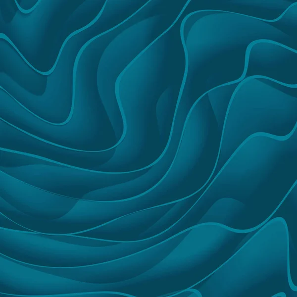 Fondo vectorial abstracto de ondas de papel azul . — Vector de stock