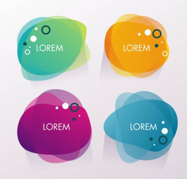  Geometrik basit şekilli sohbet balonu, soyut tasarım, vektör.