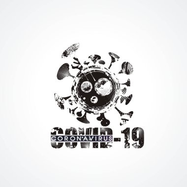 Vektör tasarım sembolü Covid-19 Coronavirus konsepti.
