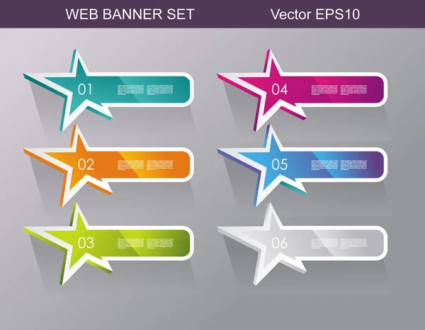 Web Banners Design Can Used Workflow Layout Diagram Number Options — Stock Vector