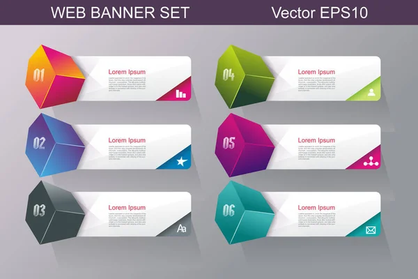 Web Banners Design Pode Ser Usado Para Layout Fluxo Trabalho — Vetor de Stock