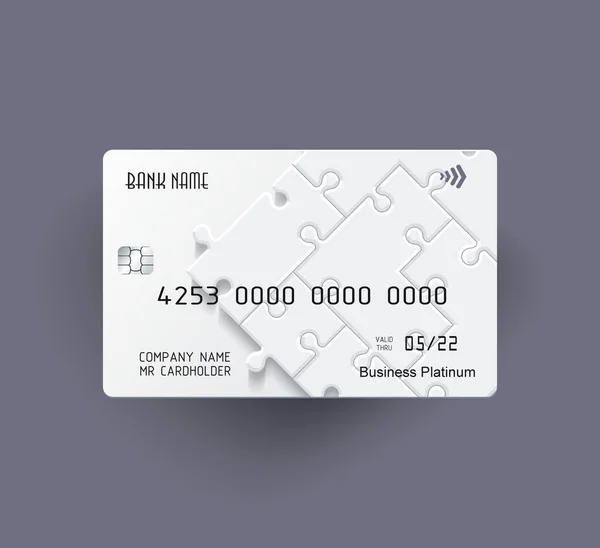 Kreditkarte Helle Puzzle Design Mit Schatten Detailliertes Abstraktes Kreditkartenkonzept Für — Stockvektor