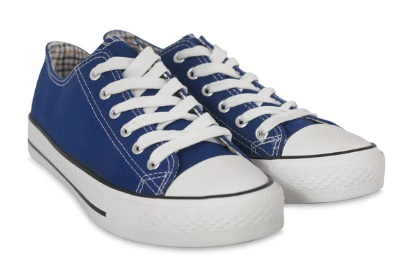 Blue sneakers sports style — Stock Photo, Image