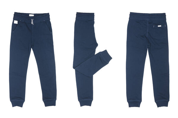 blue sports pants for boys isolated