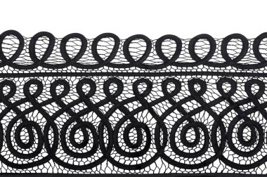 dantel beyaz arka planda siyah malzeme