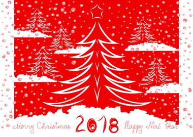 Noel ağacı ile kış arka plan