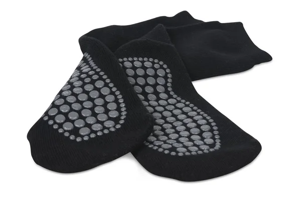 Black socks with anti-slip coating — Stock Photo, Image