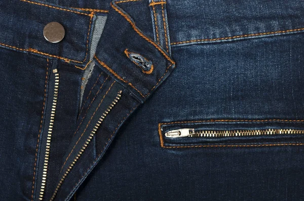 Vorderteil Der Jeans Und Tasche Mit Reißverschluss Für Frauen — Stockfoto