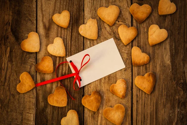 Biscoitos em forma de coração — Fotografia de Stock