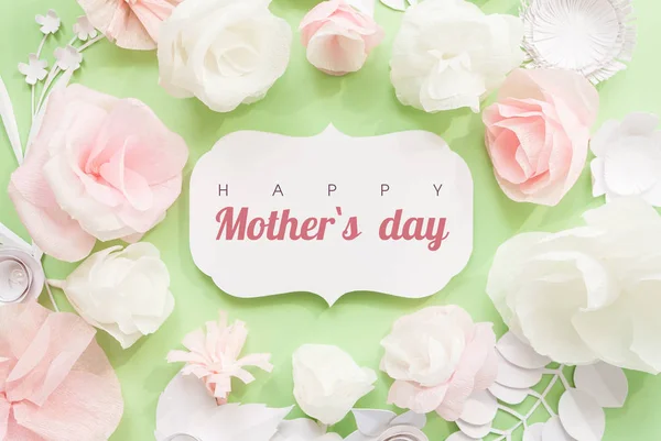 Happy Mother day, kaart met papier bloem — Stockfoto