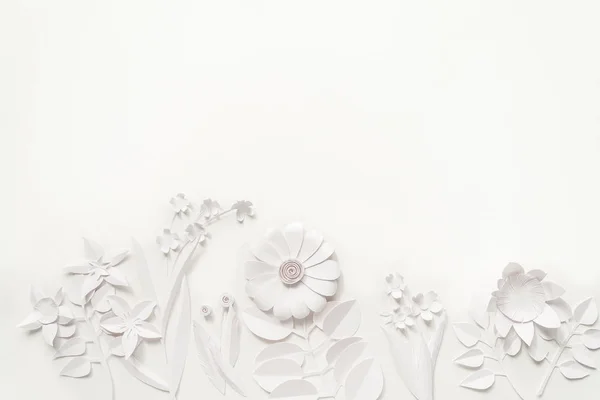 Biała Księga kwiatów Tapety, tło wiosna lato, kwiatowy wzór elementów — Zdjęcie stockowe