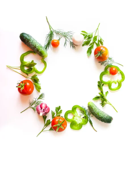 Frame with tomato and herbs — Stock Photo, Image