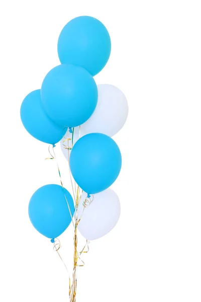 Balões azuis e brancos isolados — Fotografia de Stock