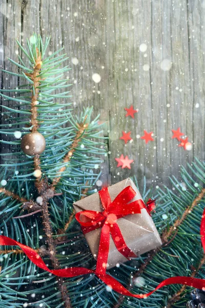 Happy new year en Merry Christmas. Cadeau close-up — Stockfoto