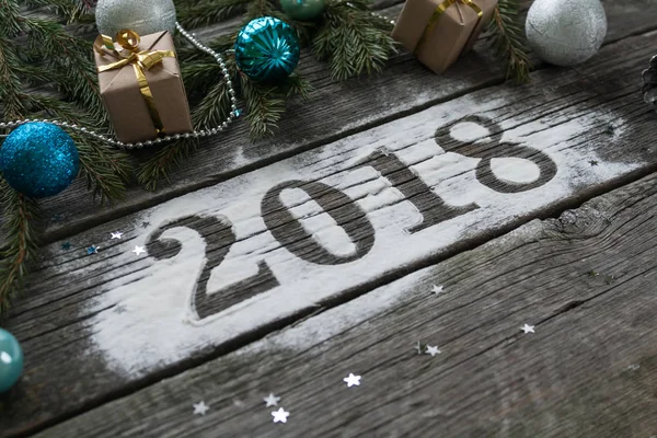 Feliz año nuevo y Feliz Navidad. Letras 2018 — Foto de Stock