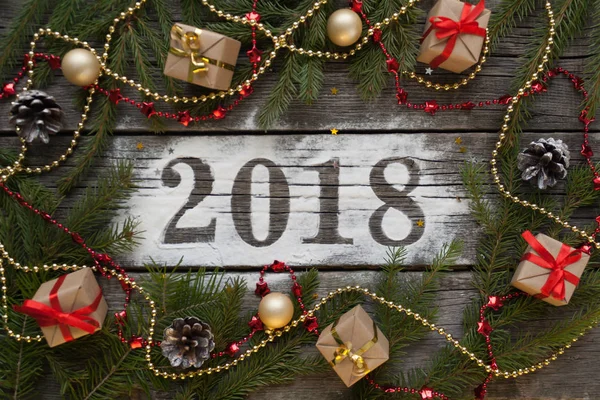 Feliz año nuevo y Feliz Navidad. Letras 2018 — Foto de Stock