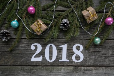 Mutlu yeni yıl ve mutlu Noeller. 2018 yazı