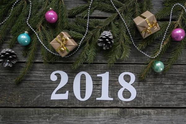 Feliz año nuevo y Feliz Navidad. Letras 2018 — Foto de Stock