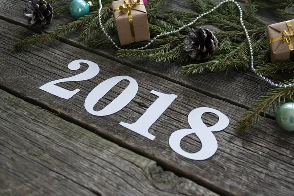 Feliz año nuevo y Feliz Navidad. Letras 2018 — Foto de Stock