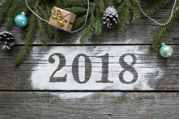 Feliz año nuevo y Feliz Navidad. Letras 2018 — Foto de Stock