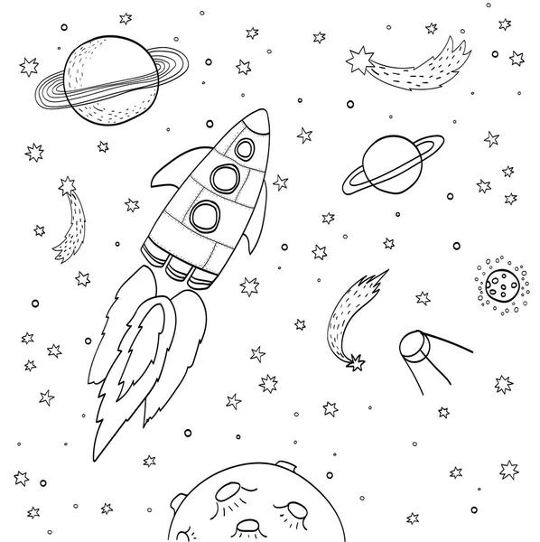 Hand drawing space illustration vector.