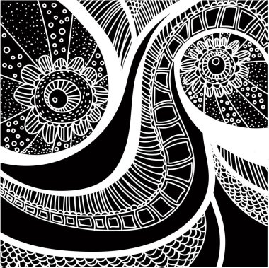Hand drawn black and white seamless pattern. clipart