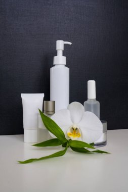 kozmetik için gerçekçi boş tüpler. Kozmetik şişe ile ayarla şişe. Tüp krem.