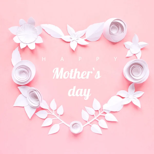 Happy Mother day, kaart met papier bloem — Stockfoto