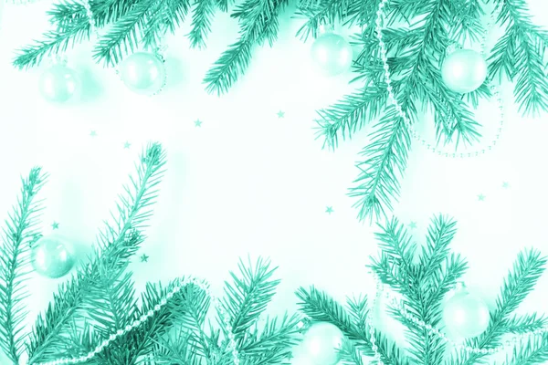 Καλά Χριστούγεννα και Καλή Χρονιά. Μοντέρνο πράσινο και τουρκουάζ χρώμα — Φωτογραφία Αρχείου