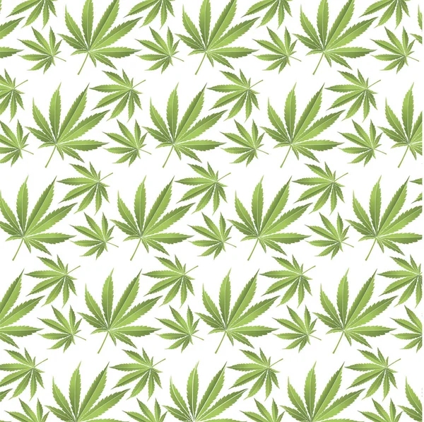 白い背景に麻の葉の模様 シンボルだ シームレスなパターン — ストックベクタ