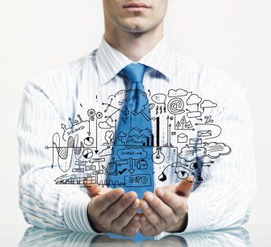 İş adamı iş planını gösterdi