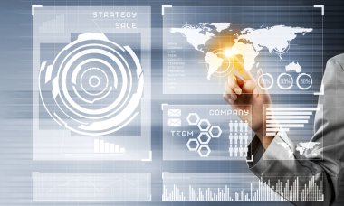 Modern teknolojiler kullanarak iş kadını