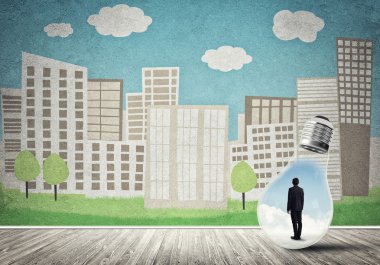 Ampulde sıkışan bir iş adamı