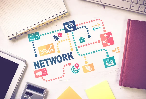 Conexão social e conceito de rede — Fotografia de Stock