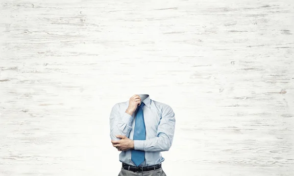 Headless pensive businessman — Stock Photo, Image