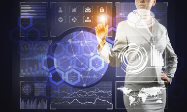 Modern teknolojiler kullanarak iş kadını