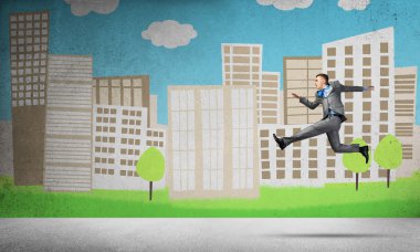 Yüksek atlama işadamı