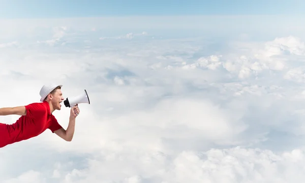 Guy making announcement — Stock Photo, Image