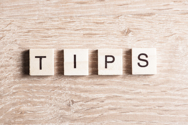 Tips word collected of wooden elements