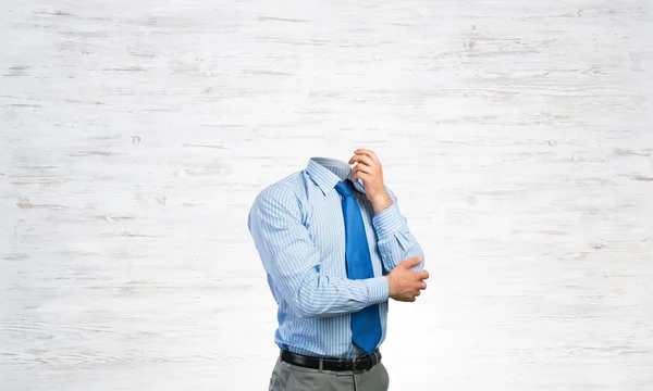 Headless pensive businessman — Stock Photo, Image