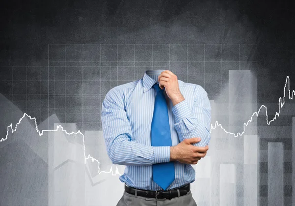 Headless pensive businessman — Stock Photo, Image