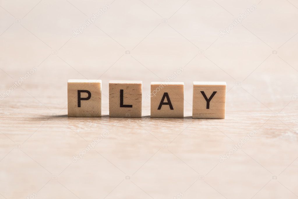 wooden pieces collected to word play